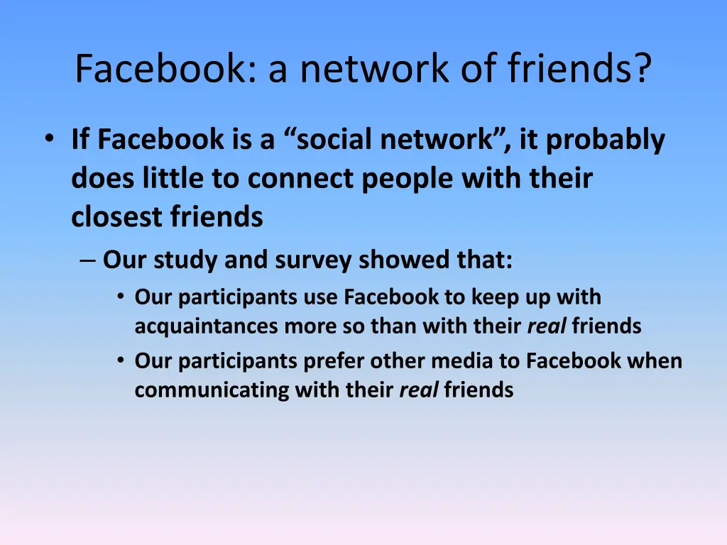 facebook a network of friends 1