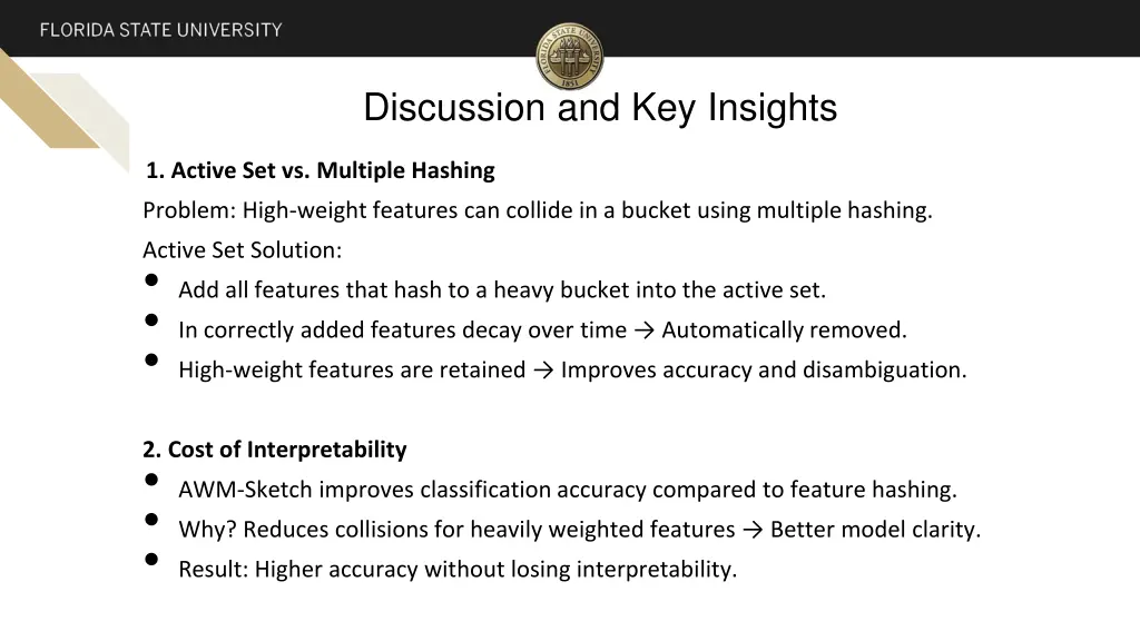 discussion and key insights