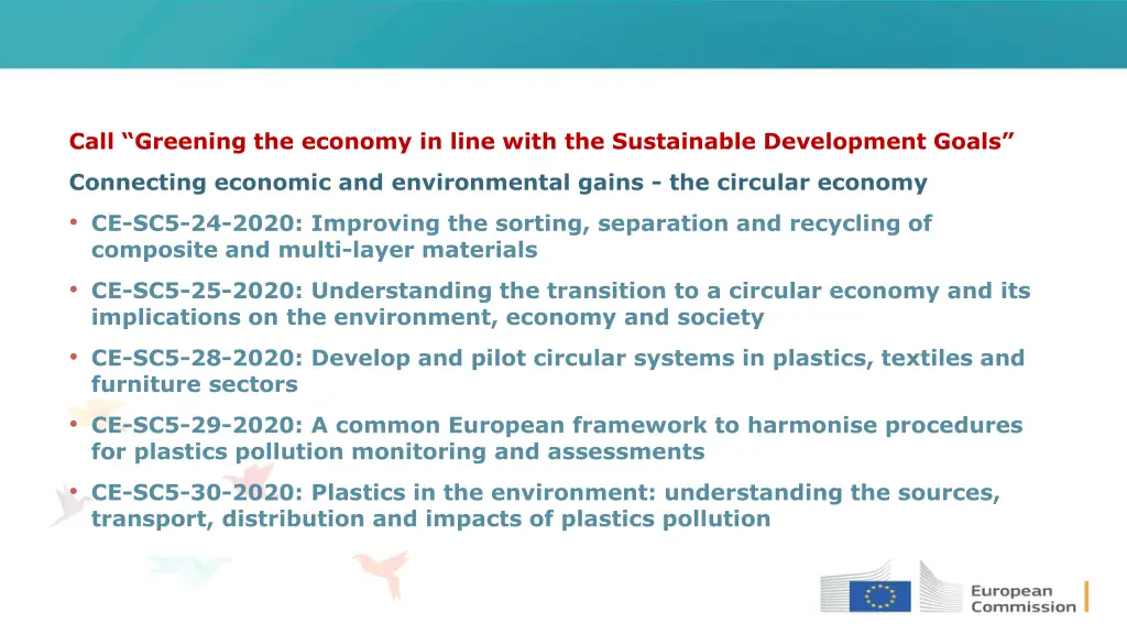 call greening the economy in line with