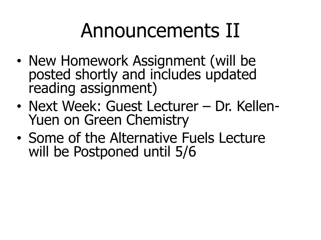 announcements ii