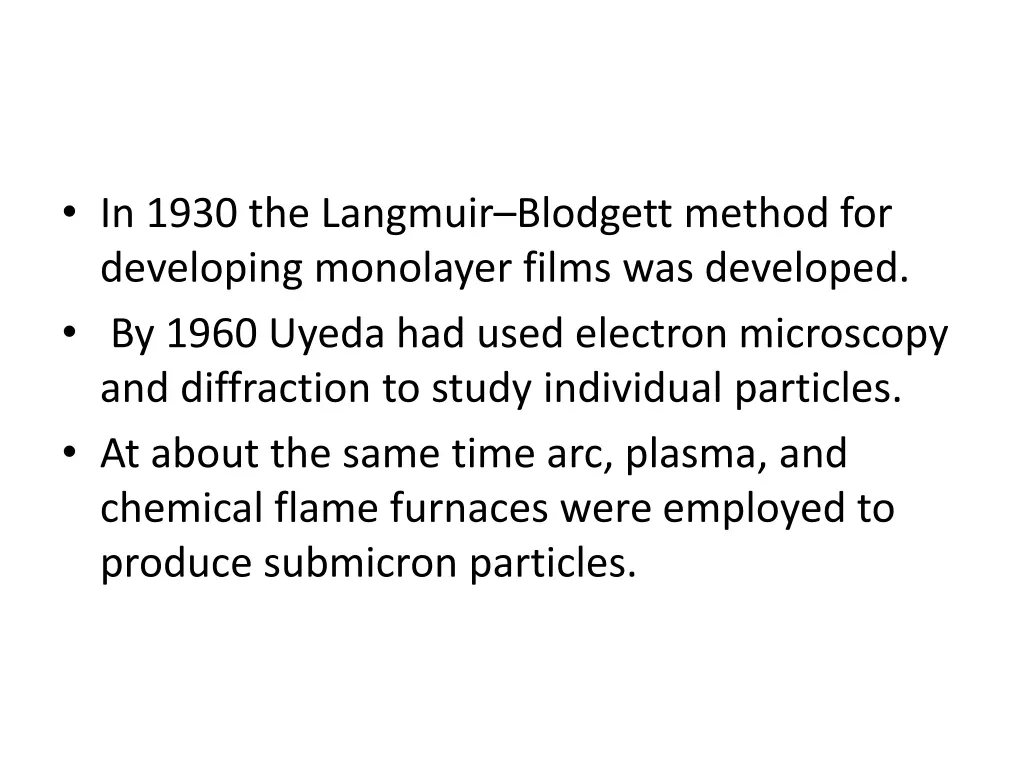 in 1930 the langmuir blodgett method