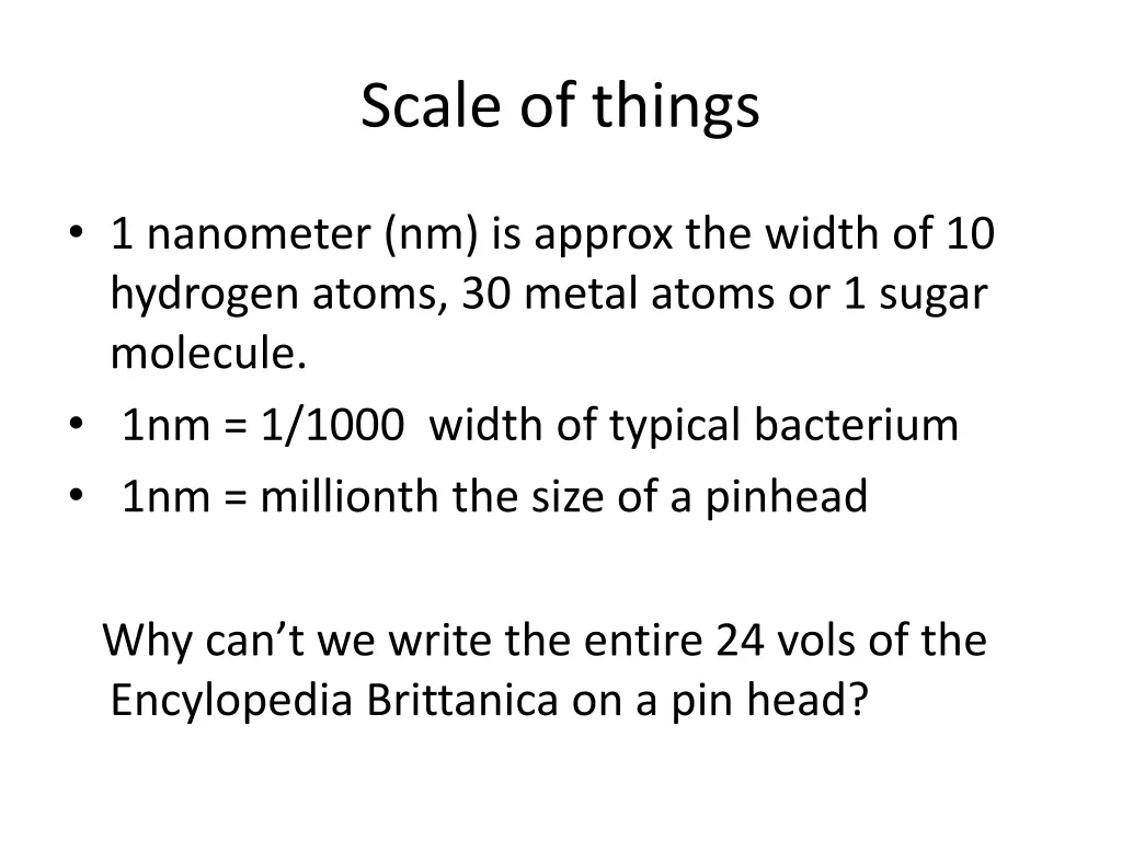 scale of things