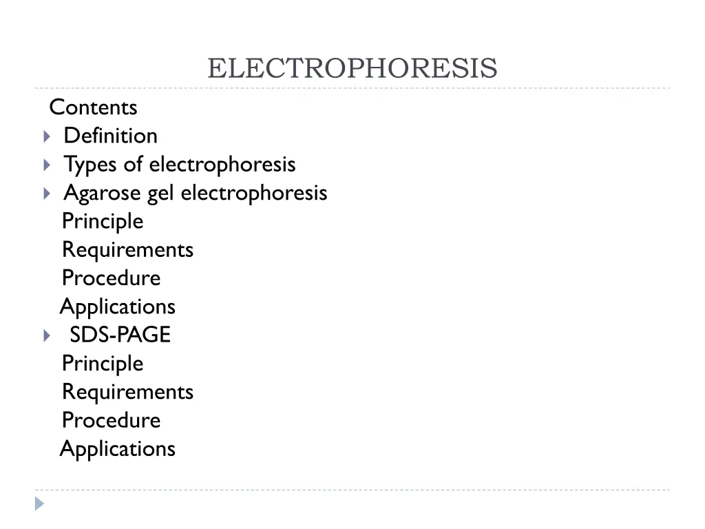 electrophoresis