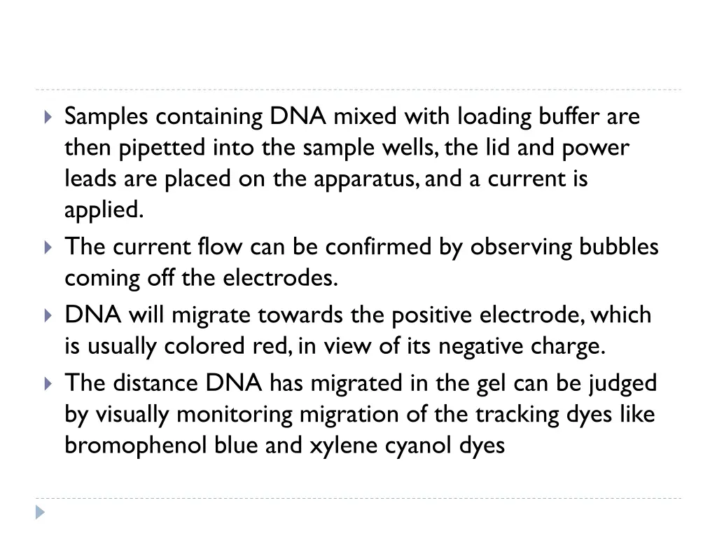 samples containing dna mixed with loading buffer