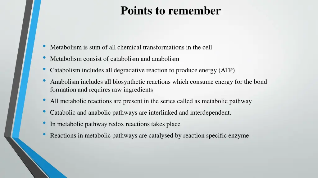 points to remember