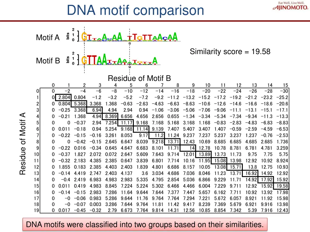 dna motif comparison 1