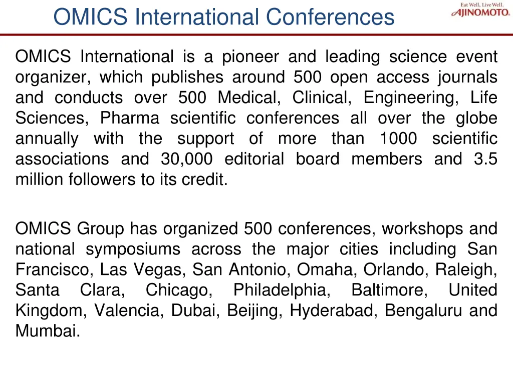 omics international conferences
