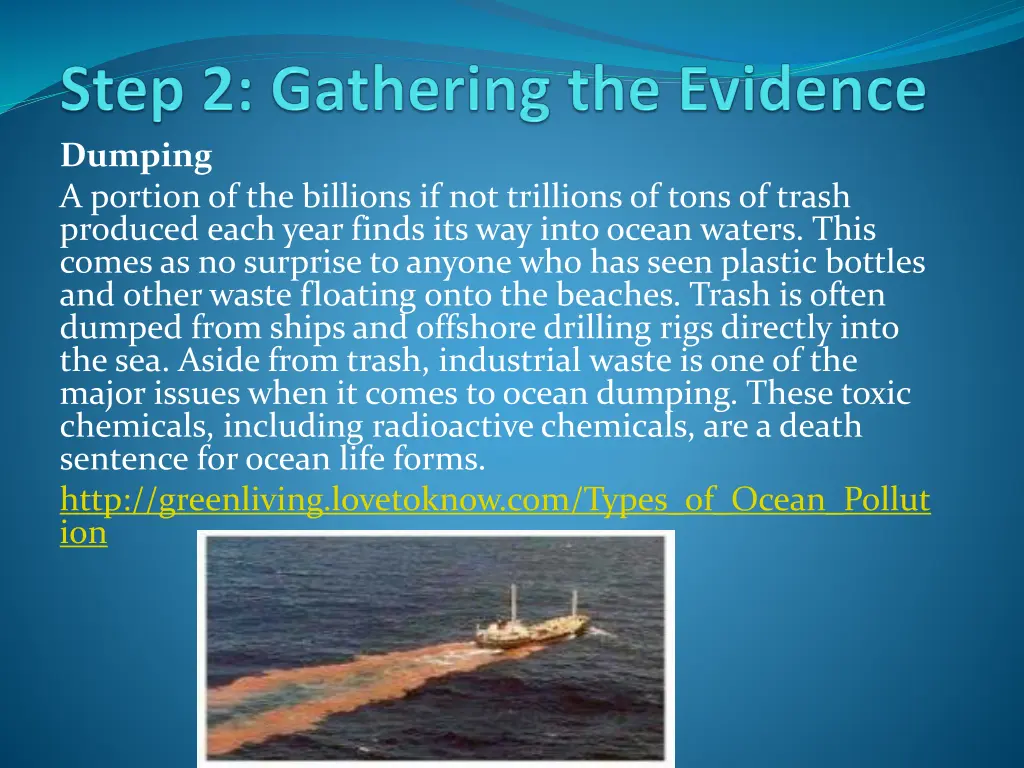 dumping a portion of the billions