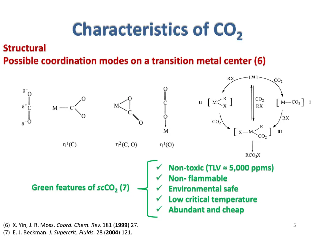 characteristics of co 2 1