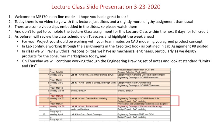 lecture class slide presentation 3 23 2020