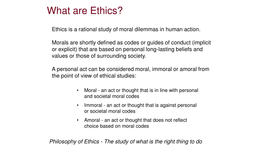 what are ethics