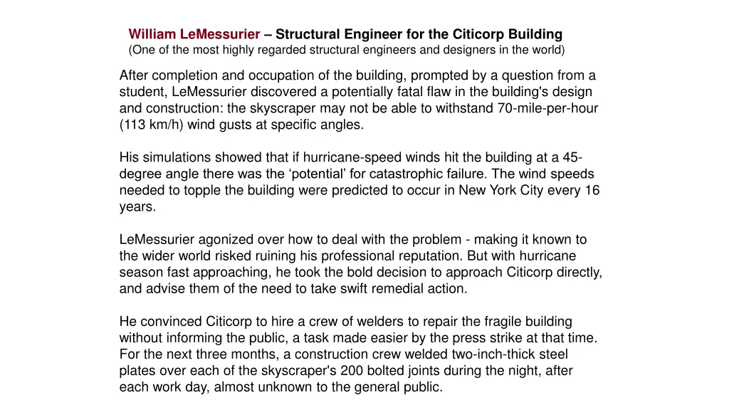 william lemessurier structural engineer
