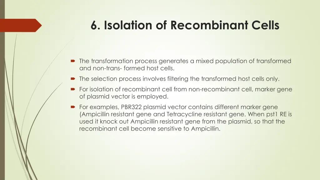 6 isolation of recombinant cells