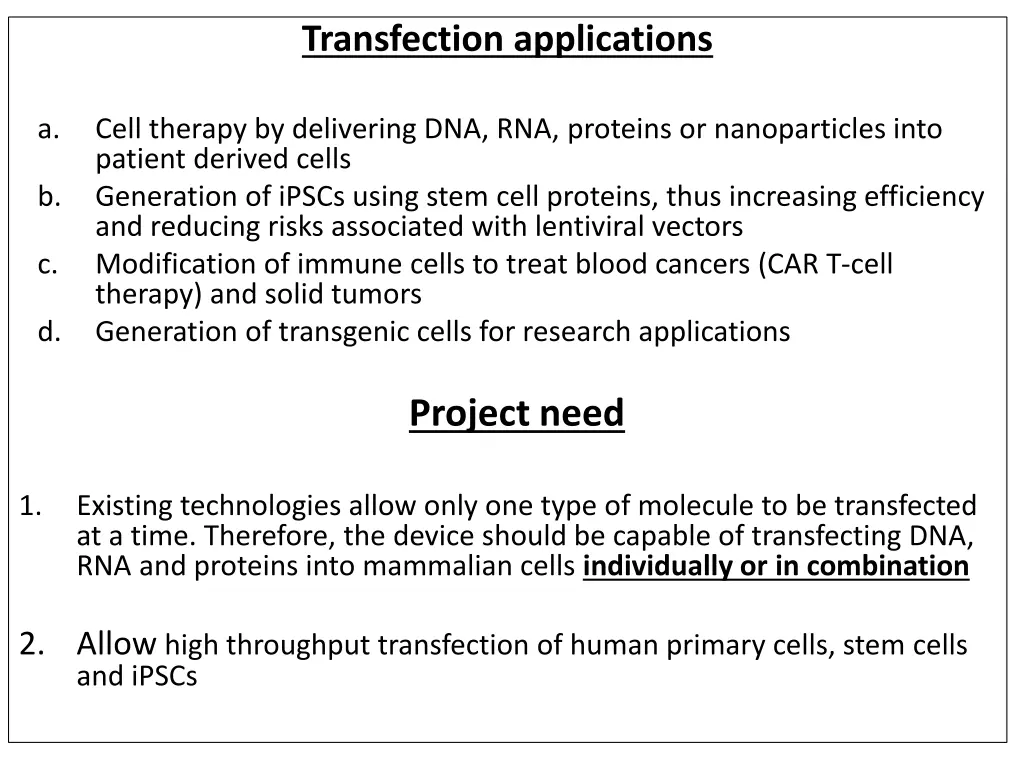 transfection applications