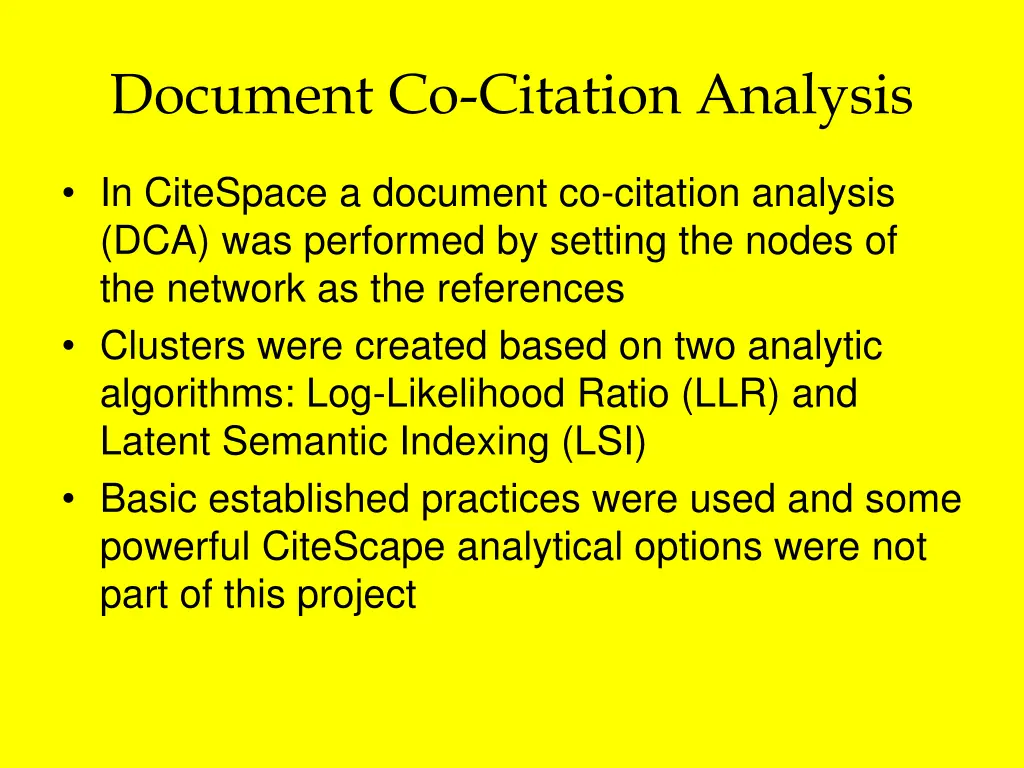 document co citation analysis