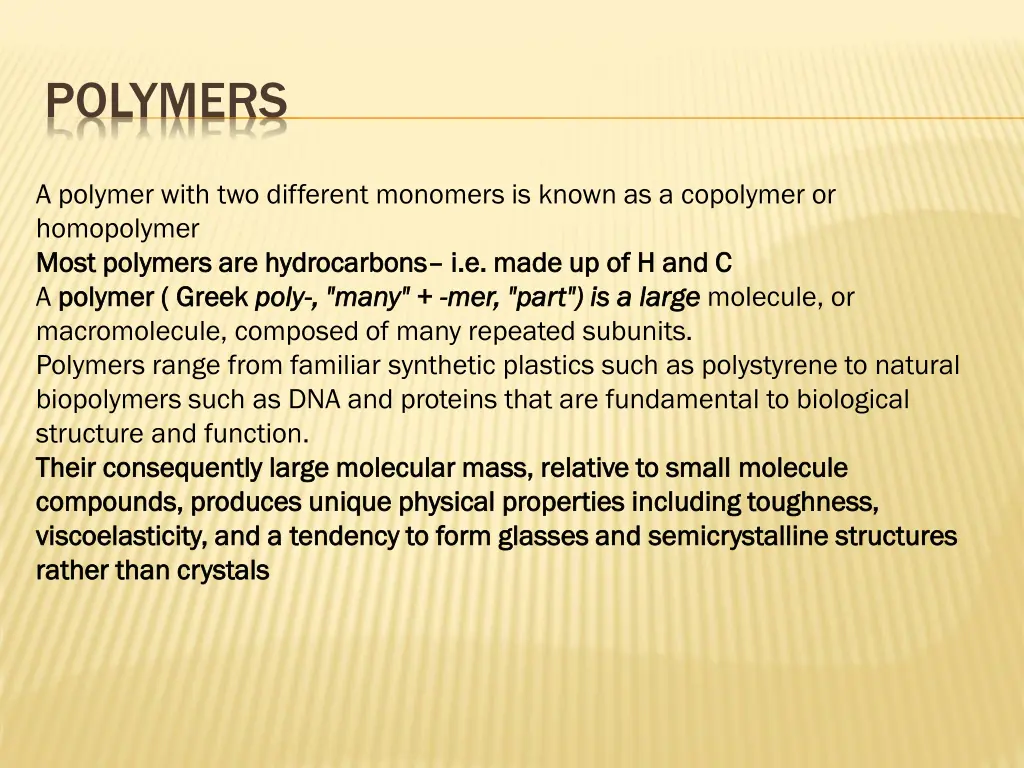 polymers