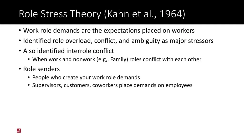 role stress theory kahn et al 1964