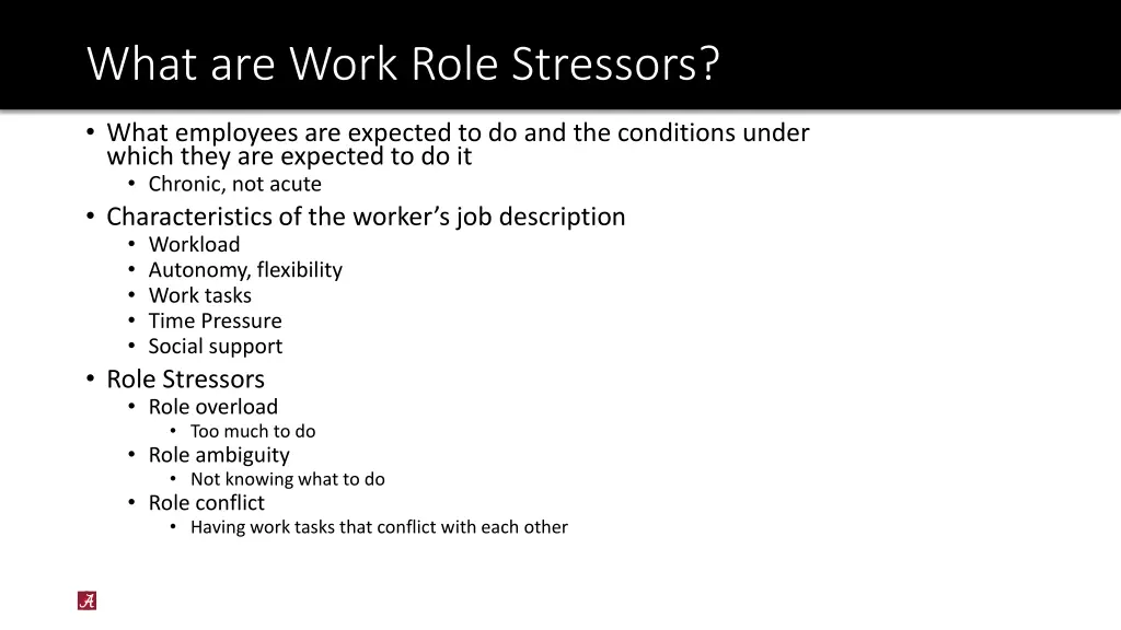 what are work role stressors