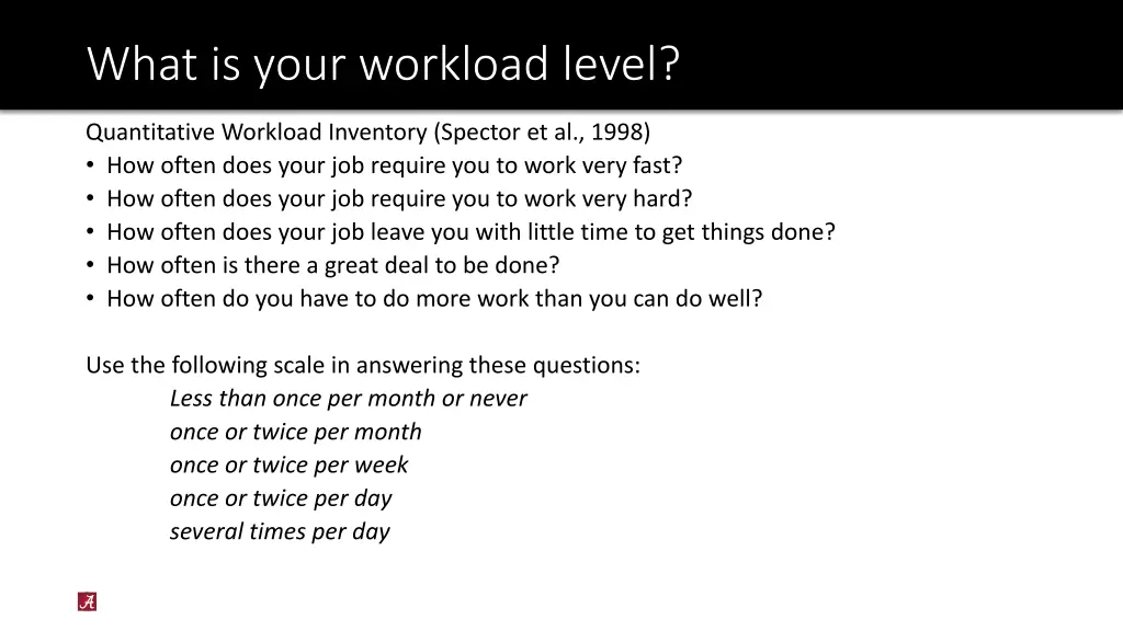 what is your workload level