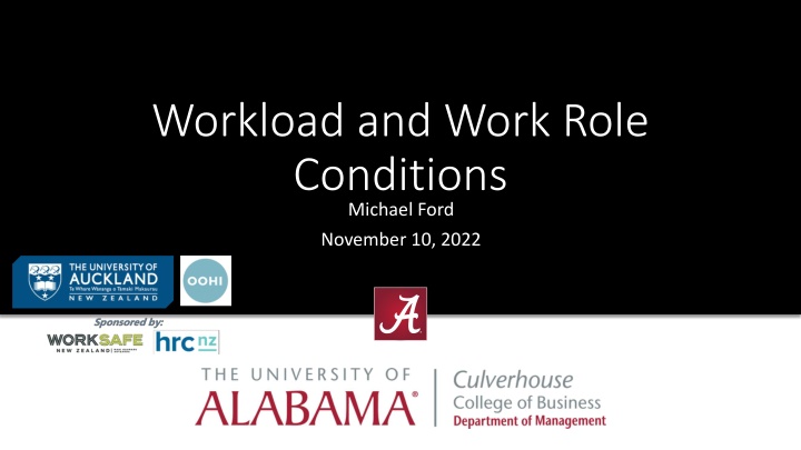 workload and work role conditions michael ford