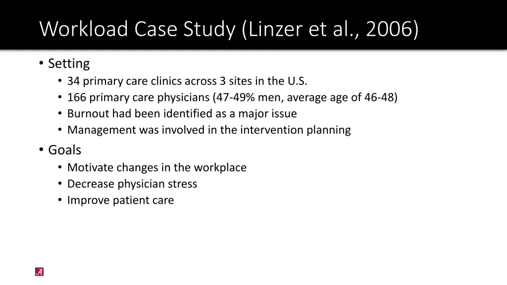 workload case study linzer et al 2006