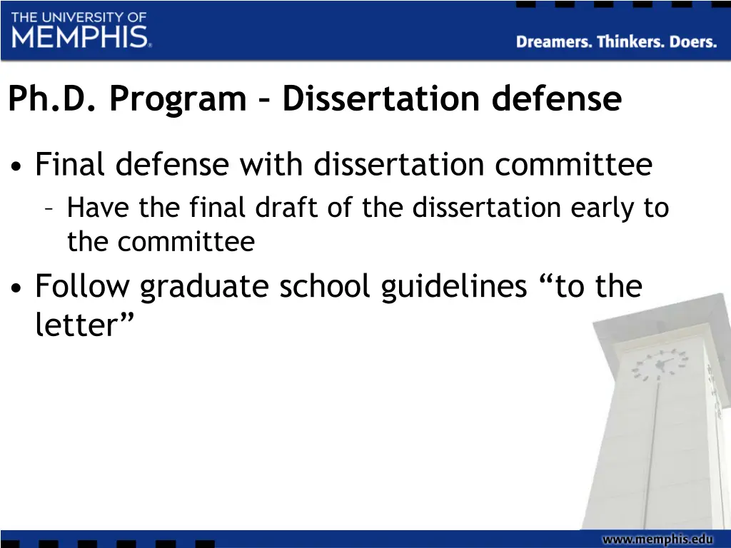 ph d program dissertation defense