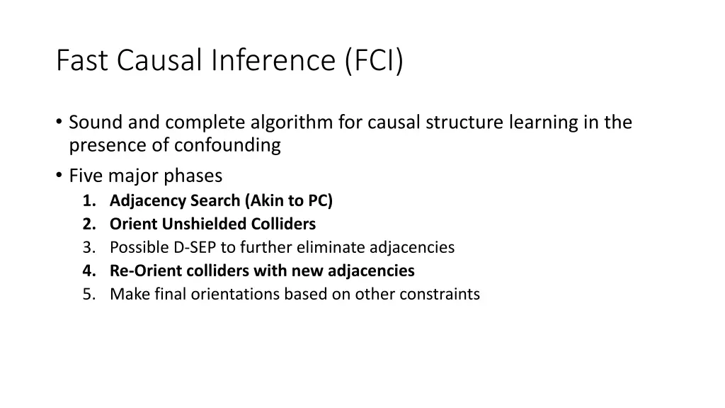 fast causal inference fci