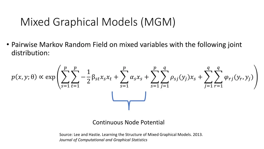 mixed graphical models mgm 1
