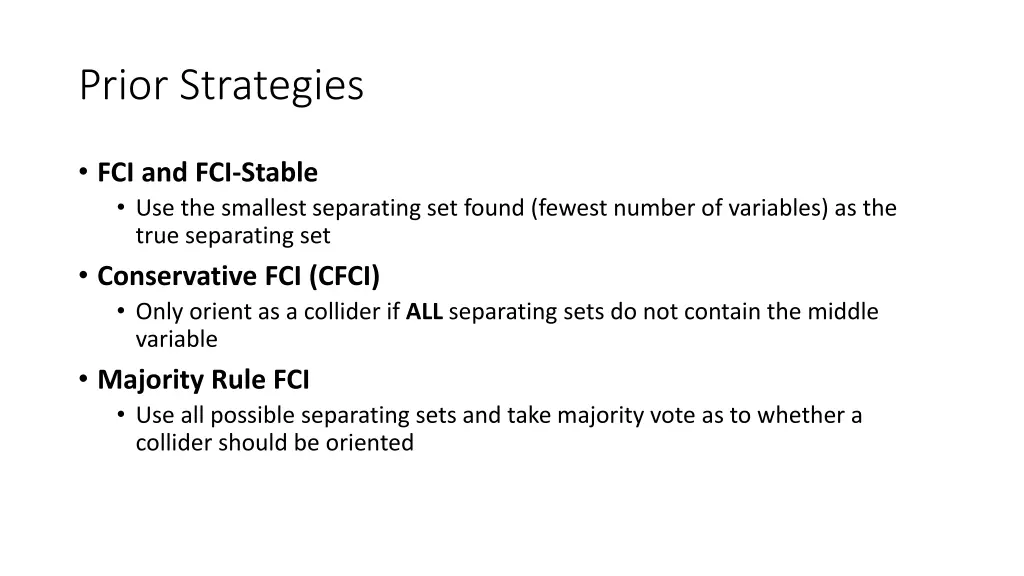prior strategies