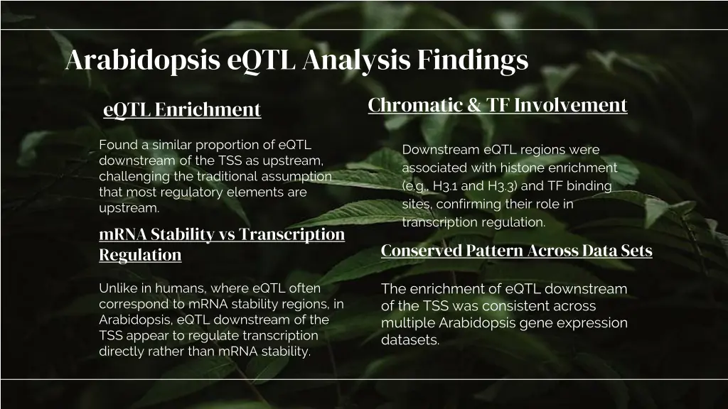 arabidopsis eqtl analysis findings