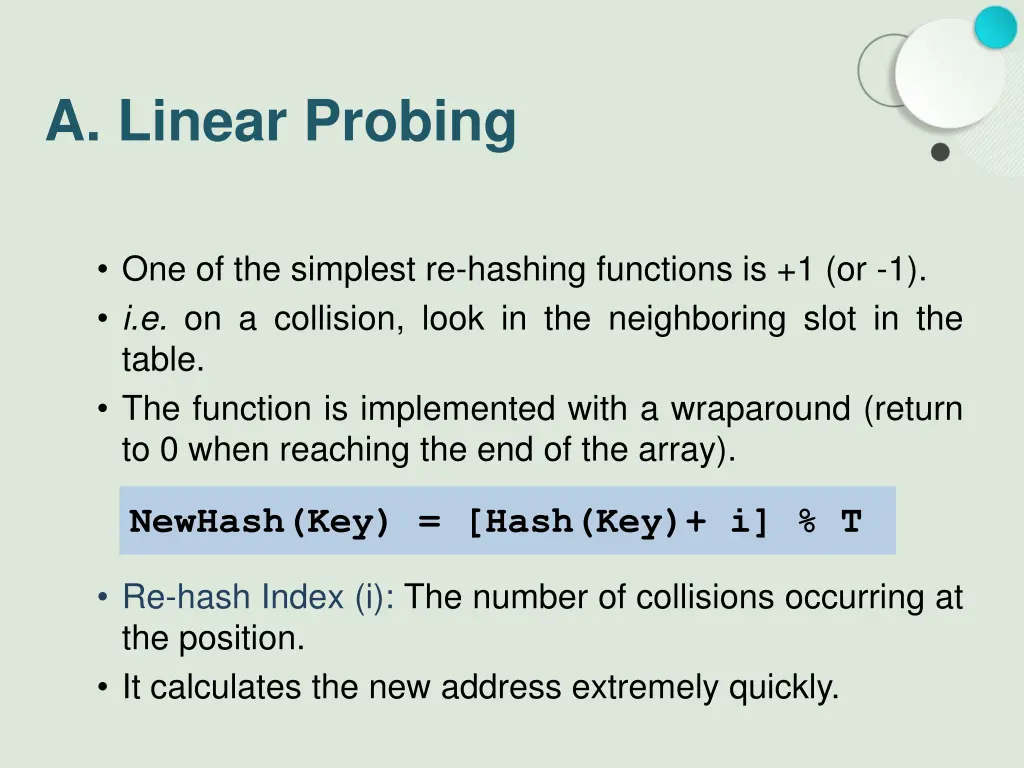 a linear probing