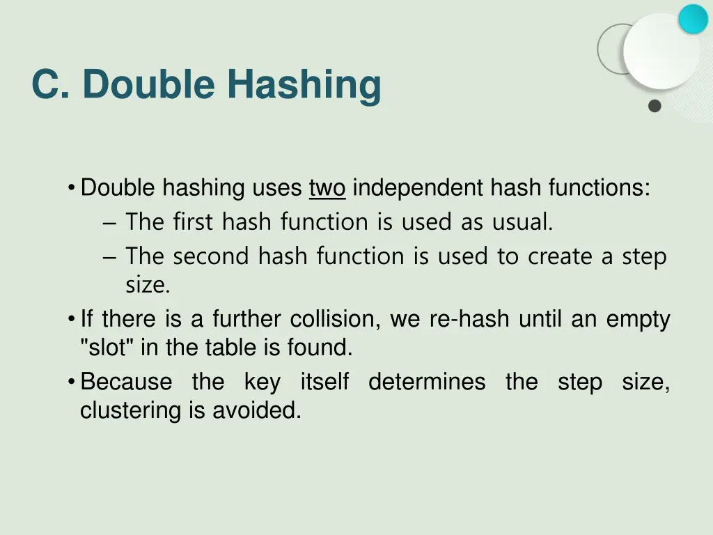 c double hashing