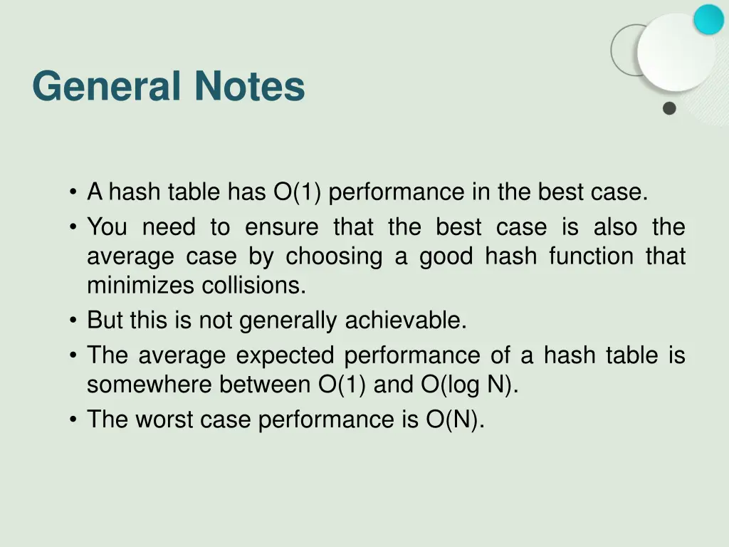 general notes