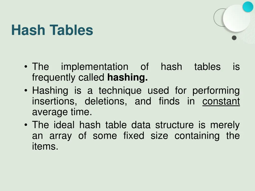 hash tables