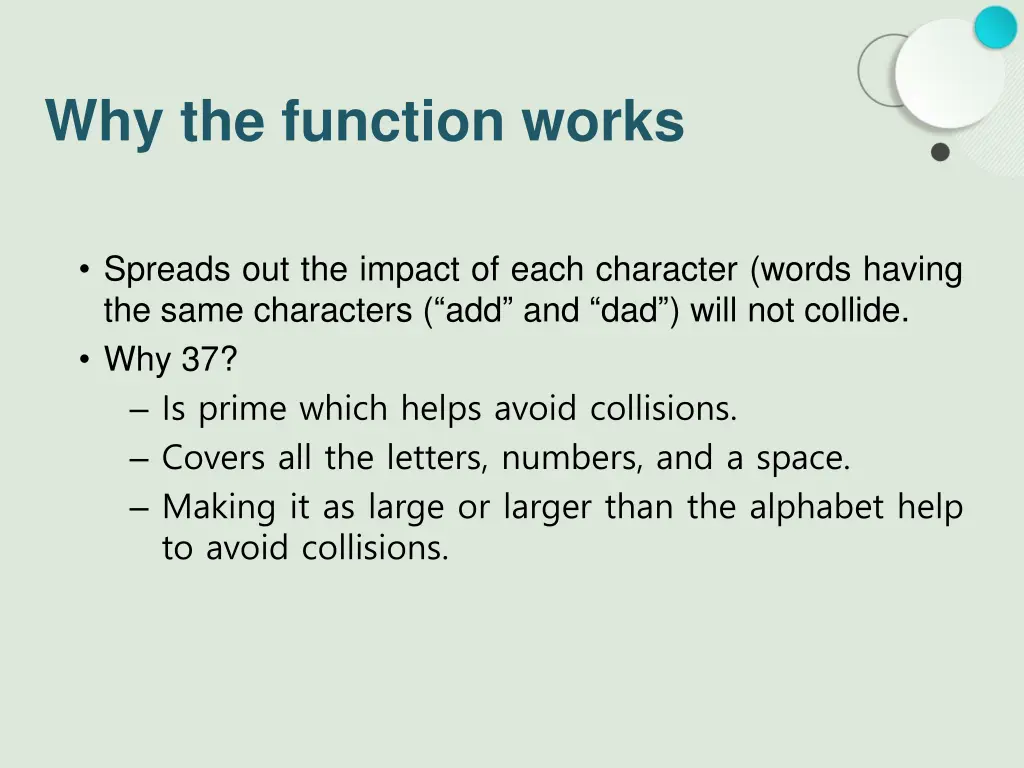 why the function works
