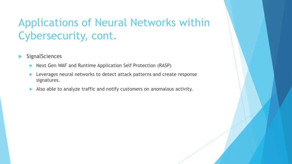 applications of neural networks within 2