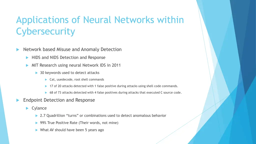 applications of neural networks within