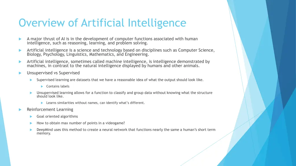 overview of artificial intelligence