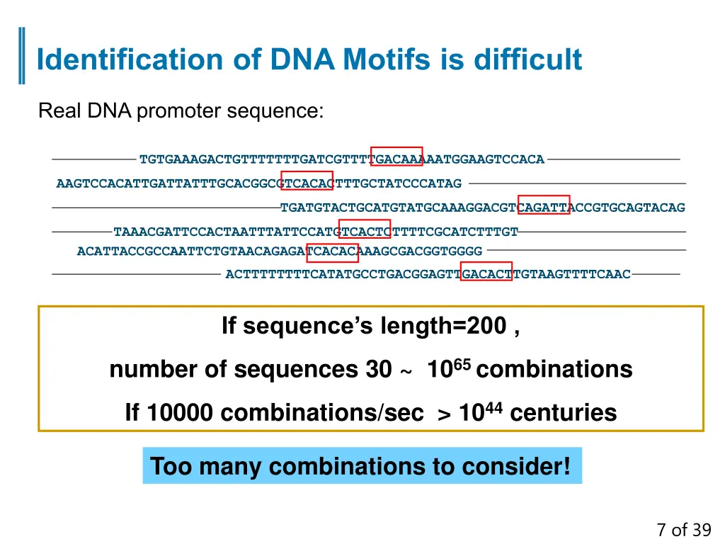 identification of dna motifs is difficult