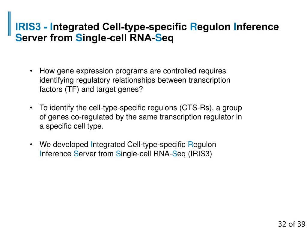 iris3 integrated cell type specific regulon