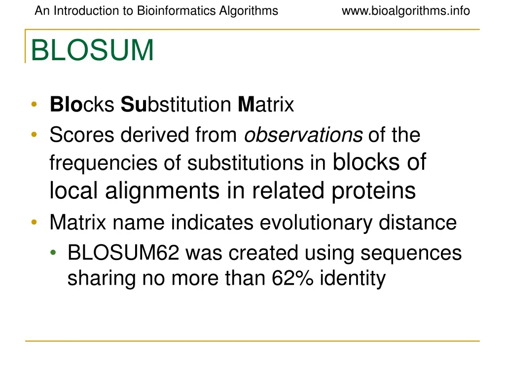 an introduction to bioinformatics algorithms 33