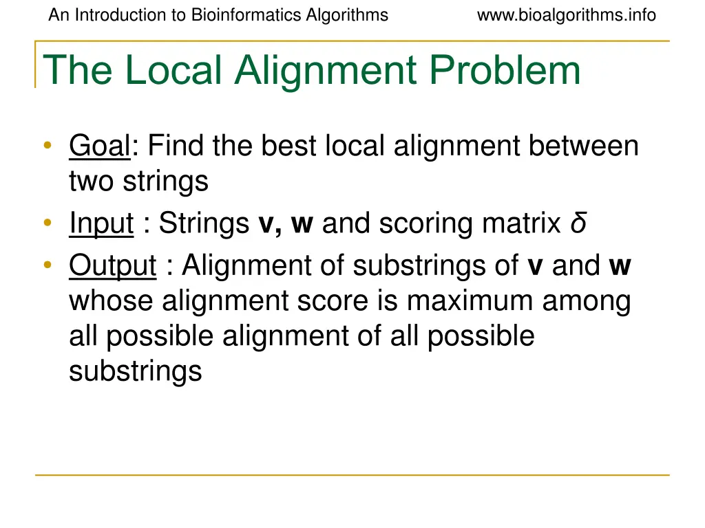 an introduction to bioinformatics algorithms 39