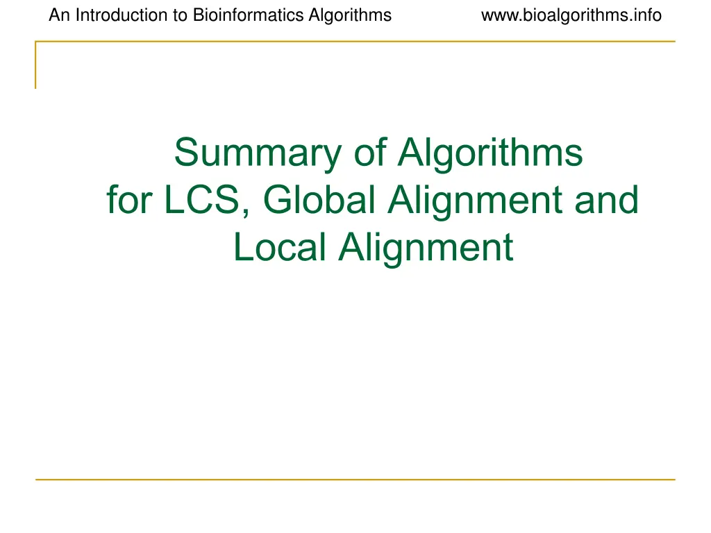 an introduction to bioinformatics algorithms 46