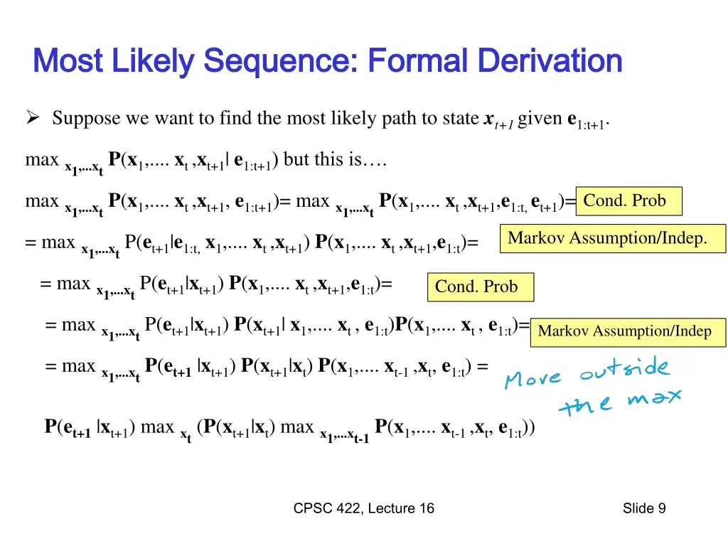 most most likely likely sequence formal