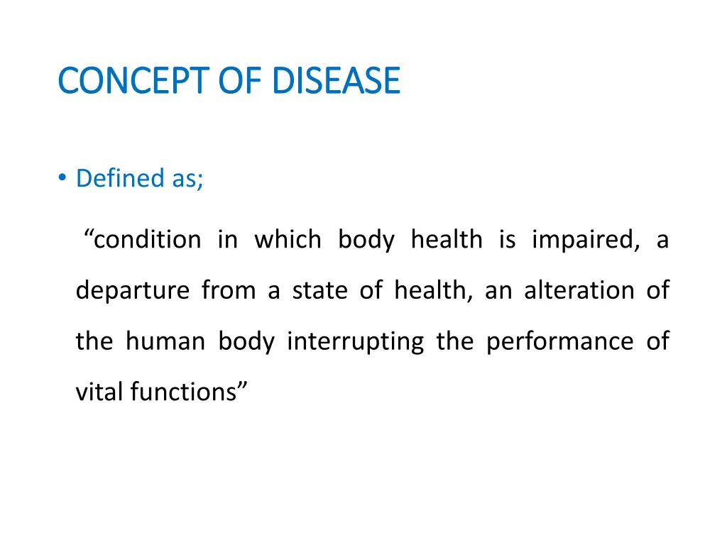 concept of disease concept of disease