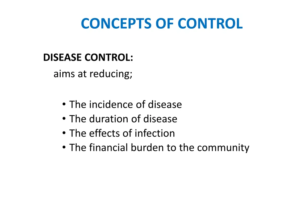 concepts of control