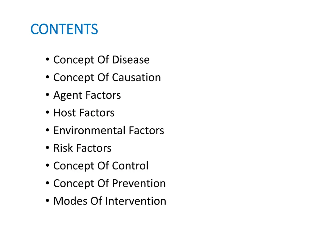 contents contents