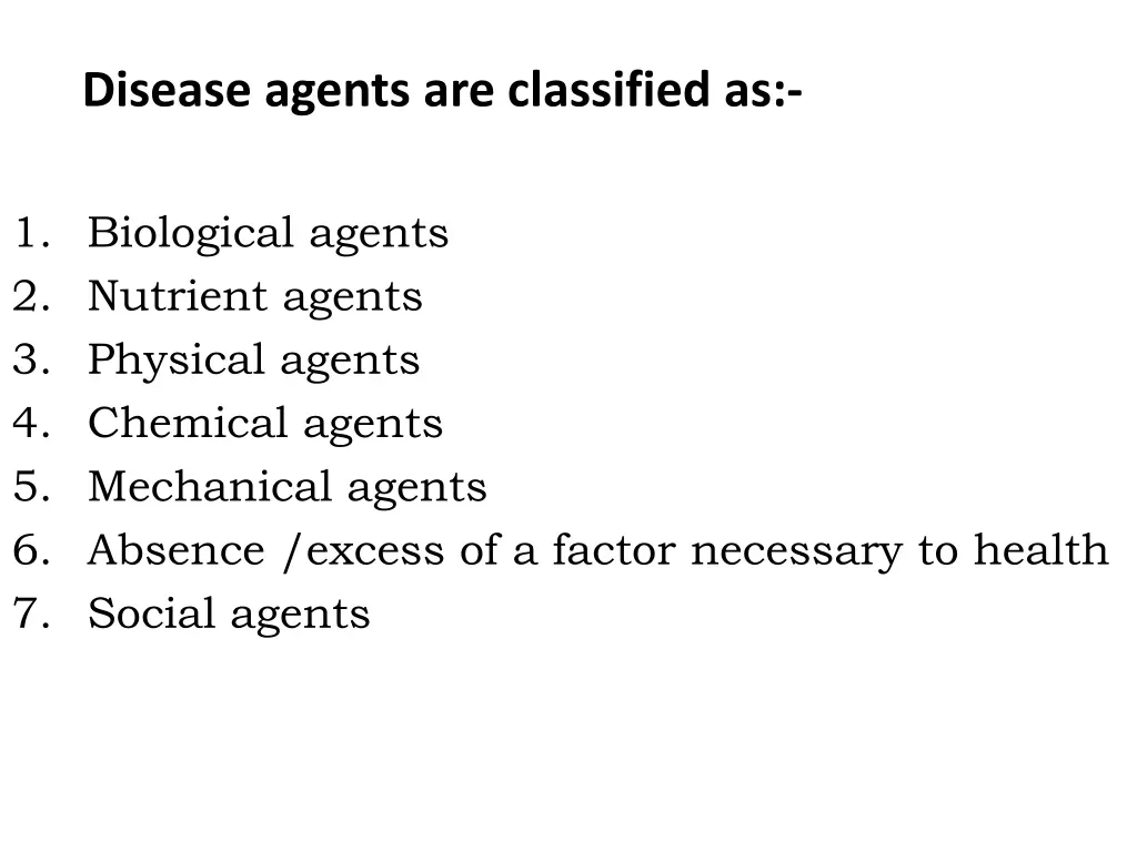 disease agents are classified as