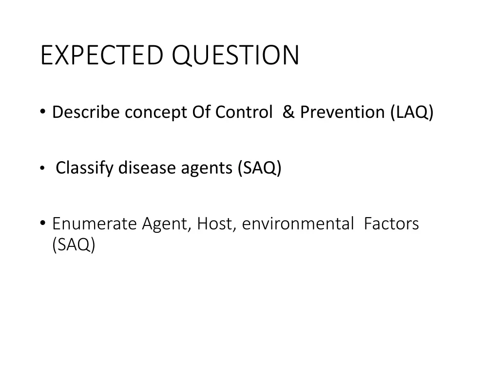 expected question