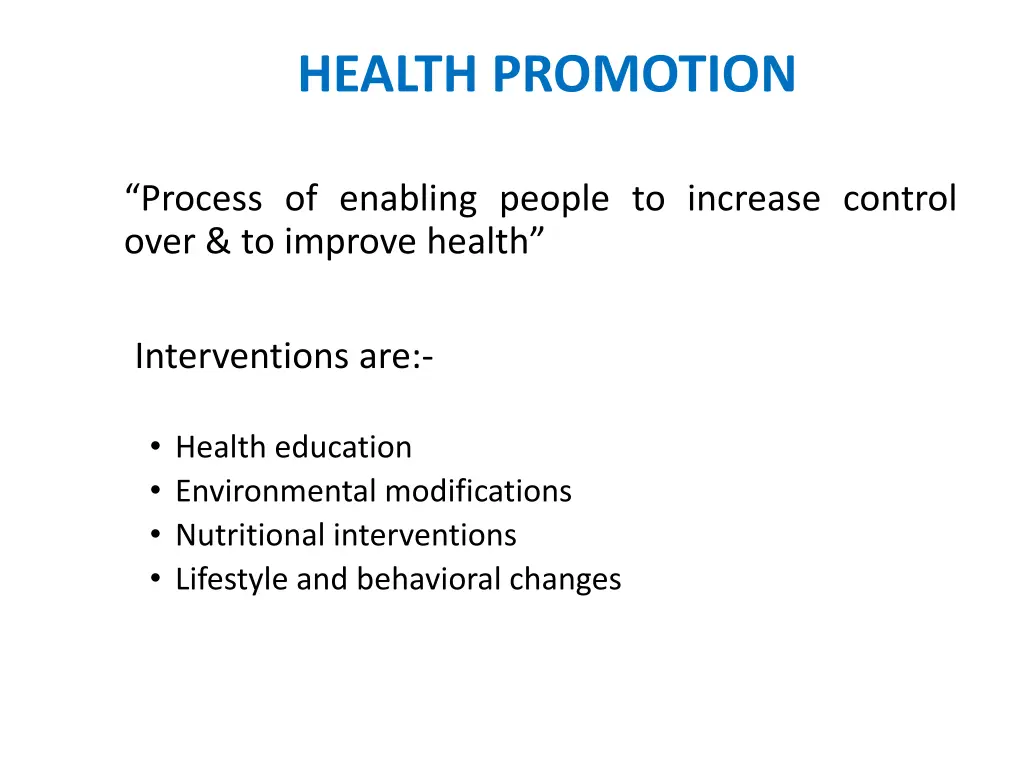 health promotion